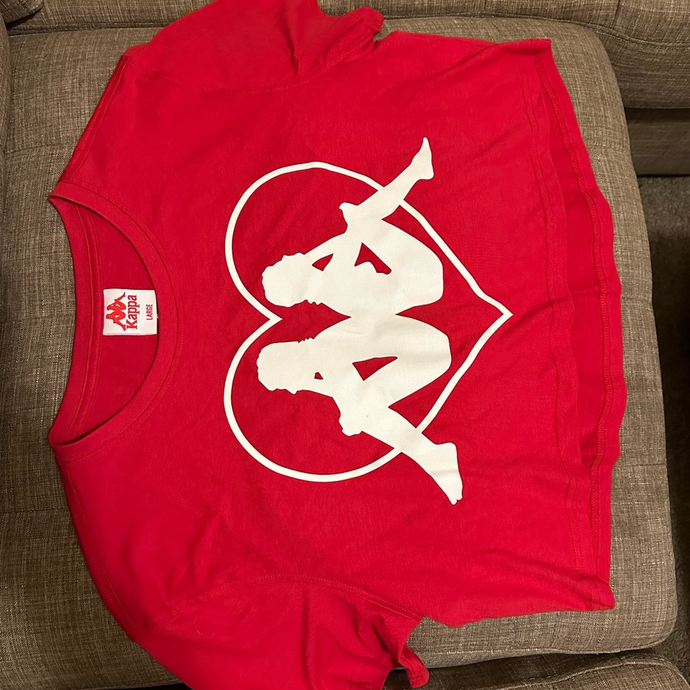 Kappa Red Matching Set with White Heart Logo Sz L - Picture 3 of 6